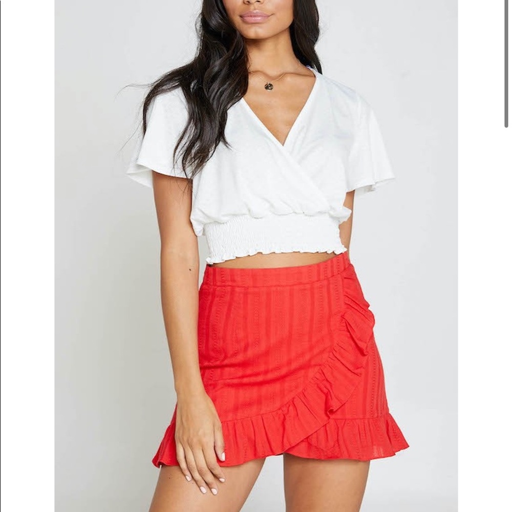 Red Ruffle Skirt